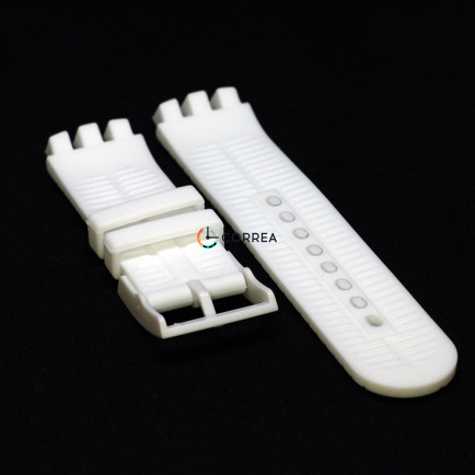Каучуковый ремешок для часов Swatch YTS712/408/704G белый RKS-005 - 8